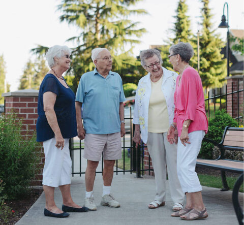 retirement village chatting